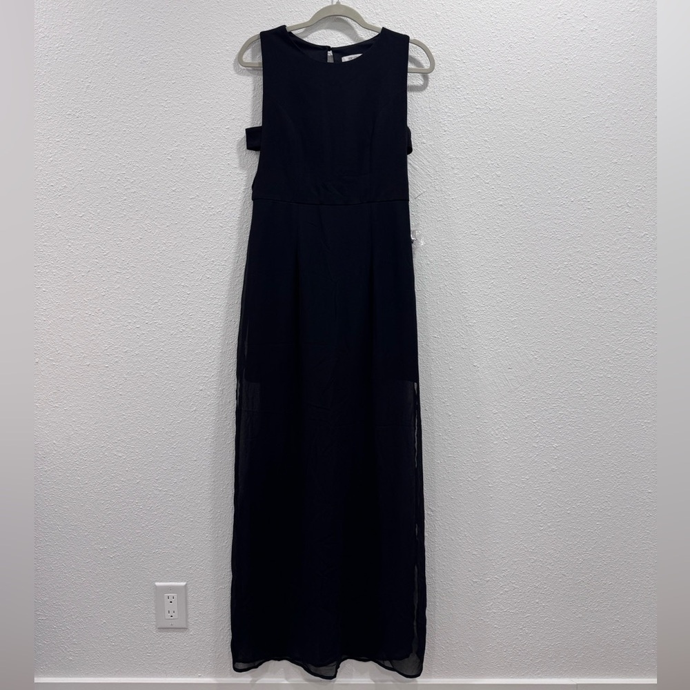 NWT One One Six Black Maxi Double Slit Dress